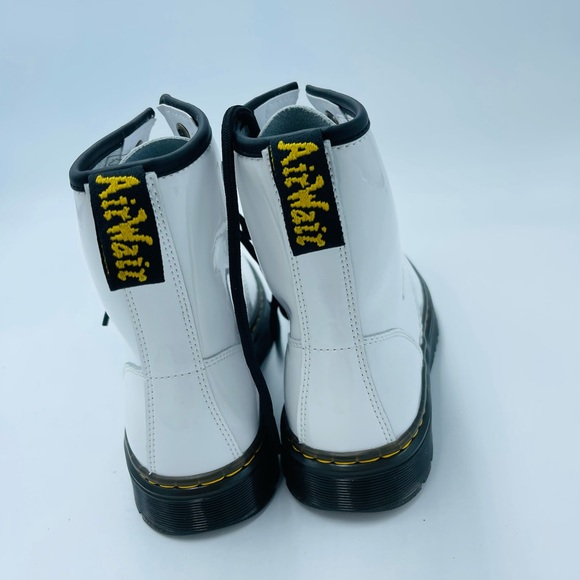 Dr. Martens Zavala White Patent Leather Combat Boots - Picture 15 of 16